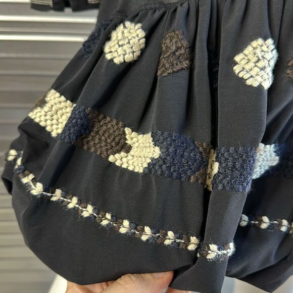 Marithe Francois Girbaud Embroidered Turtleneck Long Sleeve Dress 6 - Picture 11 of 12